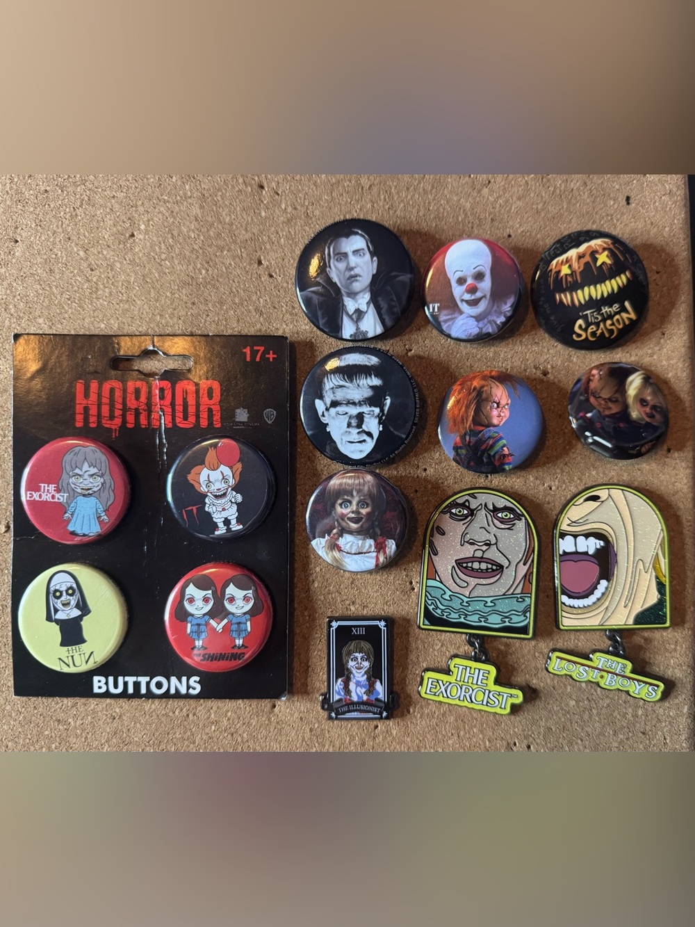Horror Movie Button Pin Set - Iconic Horror character’s